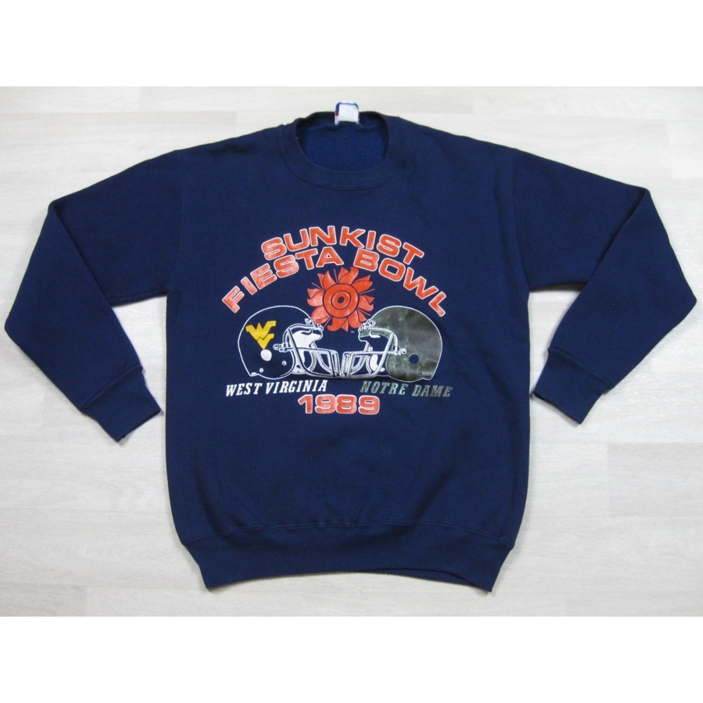 Vintage 80s West Virginia University Sweatshirt (L) Fiesta Bowl WVU Notre Dame